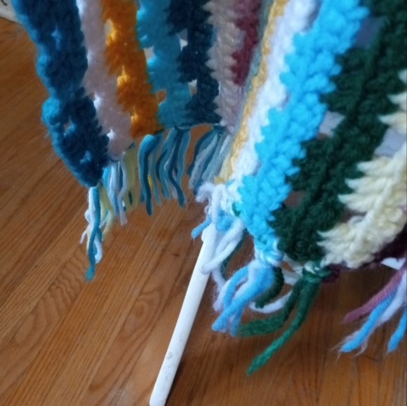 Handmade Granny Crochet Multi Color Rosanne Prairie 90s Throw Blanket 66"x48” - Picture 2 of 4